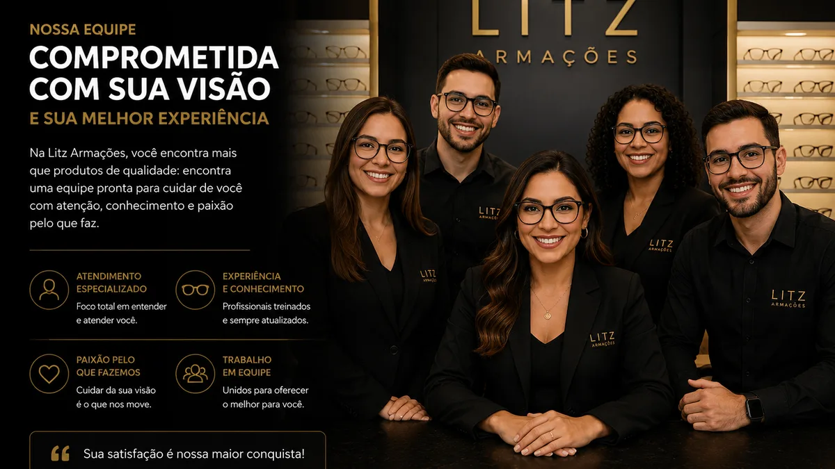 Equipe da Litz Armações reunida no showroom